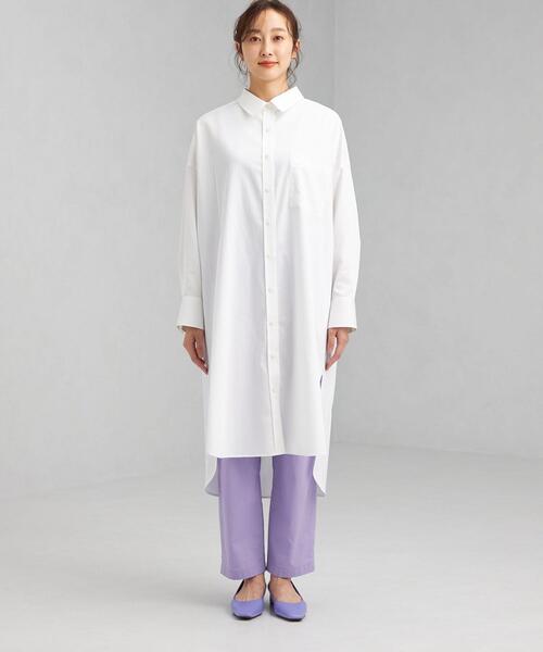 green label relaxing（グリーンレーベルリラクシング）の「＜1_OF MINE(ワンオブマイン)＞ オーバー シャツ ワンピース ストライプ（ワンピース・レディース・ホワイト/その他1/その他2・FREE）」の7枚目の写真