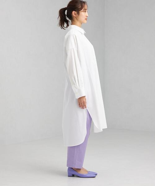 green label relaxing（グリーンレーベルリラクシング）の「＜1_OF MINE(ワンオブマイン)＞ オーバー シャツ ワンピース ストライプ（ワンピース・レディース・ホワイト/その他1/その他2・FREE）」の8枚目の写真