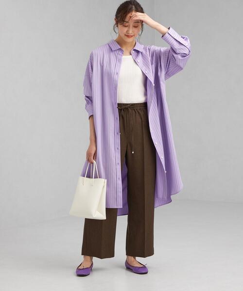 greenlabel ストライプ柄オーバーシャツワンピース Free UNITED ARROWS green label relaxing - green label relaxing