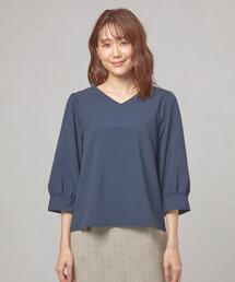 closet story | ＜closet story（クローゼットストーリー）＞ ウェザークロス Vネック ギャザースリーブ ブラウス(シャツ/ブラウス)