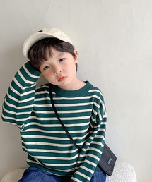 aimoha | 【aimoha-KIDS-】【新作】韓国子供服 ボーダーニット風スウェット(スウェット)