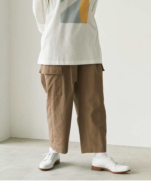 note et silence （ノートエシロンス）の「●強撚Ｃ／Woolギャバカーゴパンツ（カーゴパンツ・レディース・モカ/ブラック・0/1）」の9枚目の写真
