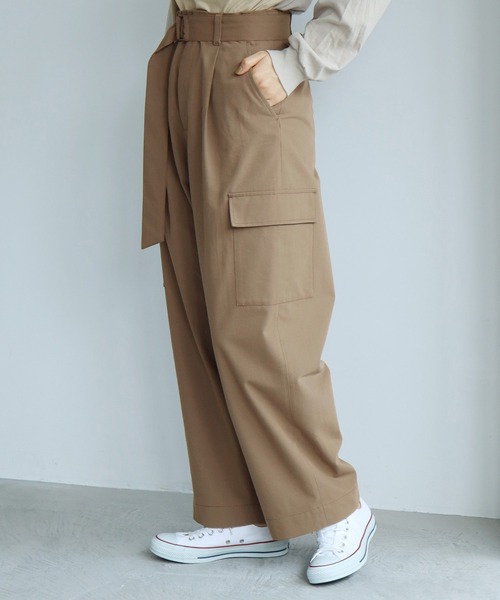 note et silence （ノートエシロンス）の「●強撚Ｃ／Woolギャバカーゴパンツ（カーゴパンツ・レディース・モカ/ブラック・0/1）」の16枚目の写真