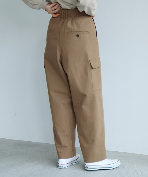 note et silence （ノートエシロンス）の「●強撚Ｃ／Woolギャバカーゴパンツ（カーゴパンツ・レディース・モカ/ブラック・0/1）」の18枚目の写真