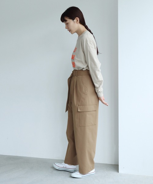 note et silence （ノートエシロンス）の「●強撚Ｃ／Woolギャバカーゴパンツ（カーゴパンツ・レディース・モカ/ブラック・0/1）」の20枚目の写真