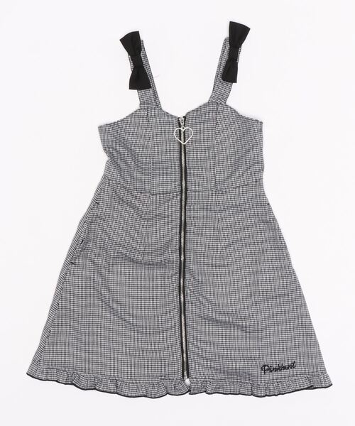 PINKHUNT（ピンクハント）の「PINKHUNT 肩リボンジャンパースカート 5839K #IG（ワンピース・キッズ・ホワイト/ブラック・130cm/160cm/140cm/120cm/150cm）」の4枚目の写真