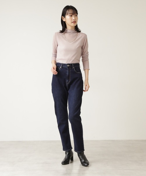 NATURAL BEAUTY BASIC(ナチュラルビューティーベーシック)の「シアーリブインナーカットソー(Tシャツ/カットソー・レディース・ベージュ/グレー/ブルー・MEDIUM)」の9枚目の写真