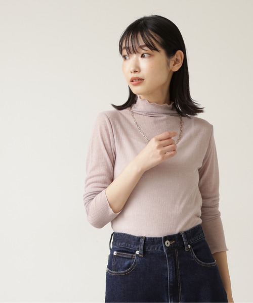 NATURAL BEAUTY BASIC(ナチュラルビューティーベーシック)の「シアーリブインナーカットソー(Tシャツ/カットソー・レディース・ベージュ/グレー/ブルー・MEDIUM)」の11枚目の写真