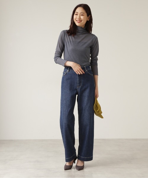 NATURAL BEAUTY BASIC(ナチュラルビューティーベーシック)の「シアーリブインナーカットソー(Tシャツ/カットソー・レディース・ベージュ/グレー/ブルー・MEDIUM)」の14枚目の写真