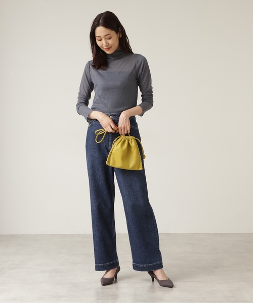 NATURAL BEAUTY BASIC(ナチュラルビューティーベーシック)の「シアーリブインナーカットソー(Tシャツ/カットソー・レディース・ベージュ/グレー/ブルー・MEDIUM)」の15枚目の写真