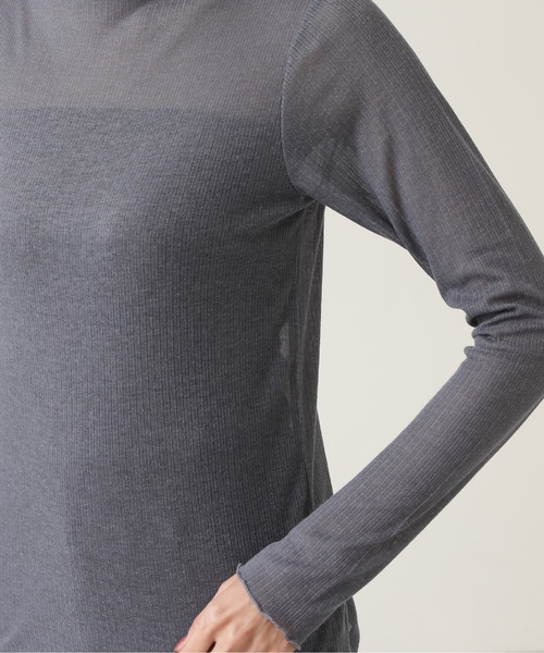 NATURAL BEAUTY BASIC(ナチュラルビューティーベーシック)の「シアーリブインナーカットソー(Tシャツ/カットソー・レディース・ベージュ/グレー/ブルー・MEDIUM)」の21枚目の写真