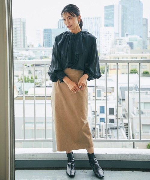 RIVE DROITE（リヴドロワ）の「エアリーな雰囲気漂う一枚　マルチwayフリルカラーブラウス（シャツ/ブラウス・レディース・ブラック/ベージュ・FREE）」の20枚目の写真