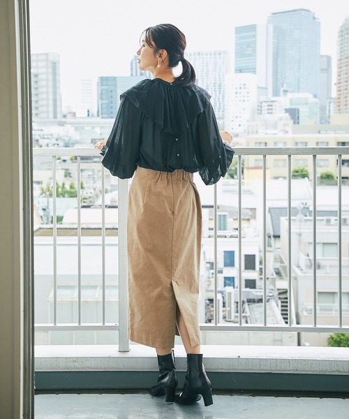 RIVE DROITE（リヴドロワ）の「エアリーな雰囲気漂う一枚　マルチwayフリルカラーブラウス（シャツ/ブラウス・レディース・ブラック/ベージュ・FREE）」の22枚目の写真