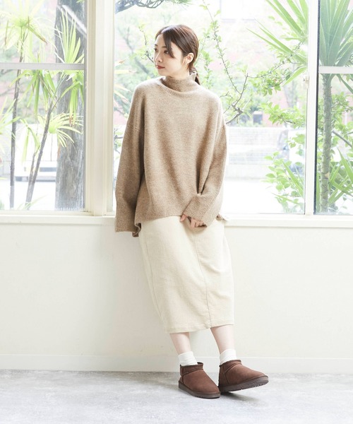 mooimooi（モーイモーイ）の「レディース ショートムートンブーツ（ブーツ・レディース・チャコールグレー/ブラック/ダークブラウン/キャメル・LL/3L/4L/S/M/L）」の9枚目の写真