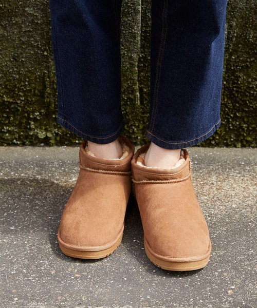 mooimooi（モーイモーイ）の「レディース ショートムートンブーツ（ブーツ・レディース・チャコールグレー/ブラック/ダークブラウン/キャメル・LL/3L/4L/S/M/L）」の22枚目の写真