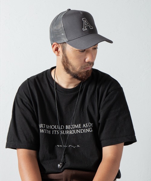 Code Kelly(コードケリー)の「Code Kelly × OTTO SNAP BACK TWILL "A" / コードケリー×オットー スナップバックメッシュキャップ 「A」(キャップ・メンズ・チャコールグレー/ブラック/グリーン/ブラック×グレー・FREE)」の3枚目の写真