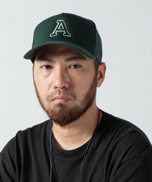 Code Kelly(コードケリー)の「Code Kelly × OTTO SNAP BACK TWILL "A" / コードケリー×オットー スナップバックメッシュキャップ 「A」(キャップ・メンズ・チャコールグレー/ブラック/グリーン/ブラック×グレー・FREE)」の4枚目の写真