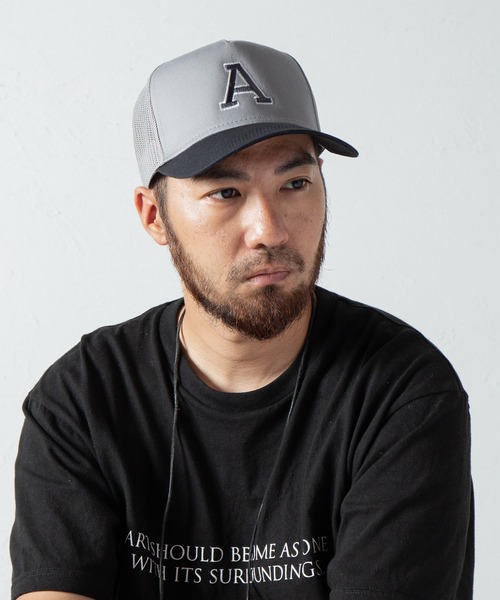Code Kelly(コードケリー)の「Code Kelly × OTTO SNAP BACK TWILL "A" / コードケリー×オットー スナップバックメッシュキャップ 「A」(キャップ・メンズ・チャコールグレー/ブラック/グリーン/ブラック×グレー・FREE)」の2枚目の写真