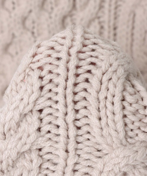 MAYDI アイボリー ケーブル編み ニットベスト セール】ケーブル編み