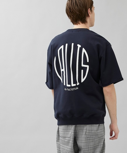 VALLIS by FACTOTUM（ヴァリスバイファクトタム）の「【VALLIS by FACTOTUM】VALLIS別注サークルロゴハーフスリーブスウェット（スウェット・メンズ・ネイビー・SMALL）」の5枚目の写真