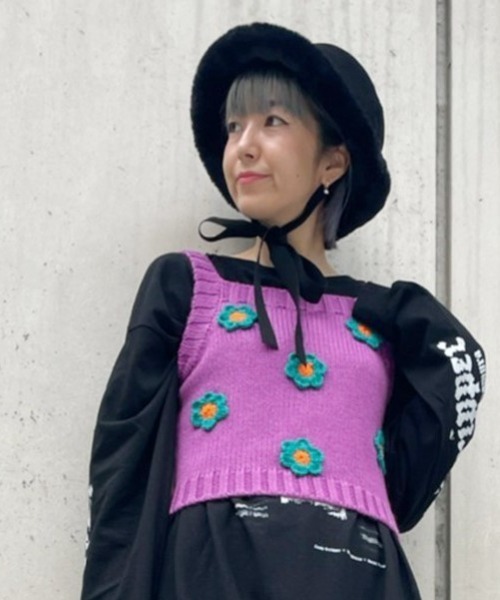 Candy Stripper（キャンディストリッパー）の「ECO MOUTON BUCKET HAT
