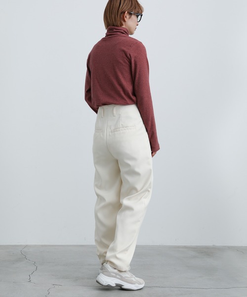 select MOCA(セレクトモカ)の「2021 AW ハイネックボーダーフライストップス(Tシャツ/カットソー・レディース・マスタード/レンガ/サックスブルー・FREE)」の11枚目の写真