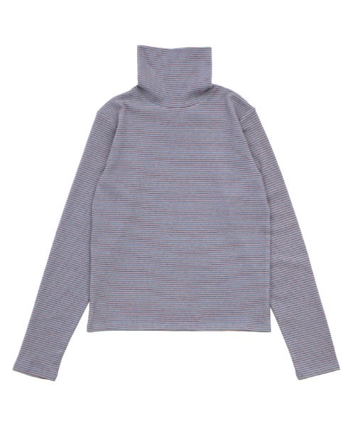 select MOCA(セレクトモカ)の「2021 AW ハイネックボーダーフライストップス(Tシャツ/カットソー・レディース・マスタード/レンガ/サックスブルー・FREE)」の21枚目の写真