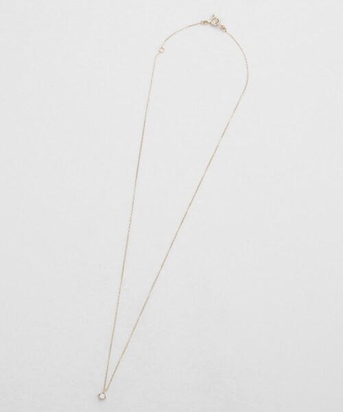 K10ダイヤモンド 爪留めスクエア ネックレス