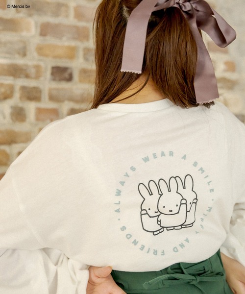 Miffy( ミッフィー)の「ミッフィーロンT(Tシャツ/カットソー・レディース・ブラック/オフホワイト・FREE)」の2枚目の写真