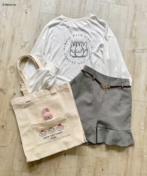 Miffy( ミッフィー)の「ミッフィーロンT(Tシャツ/カットソー・レディース・ブラック/オフホワイト・FREE)」の3枚目の写真