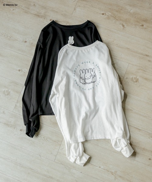 Miffy( ミッフィー)の「ミッフィーロンT(Tシャツ/カットソー・レディース・ブラック/オフホワイト・FREE)」の7枚目の写真