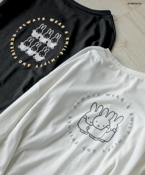 Miffy( ミッフィー)の「ミッフィーロンT(Tシャツ/カットソー・レディース・ブラック/オフホワイト・FREE)」の10枚目の写真