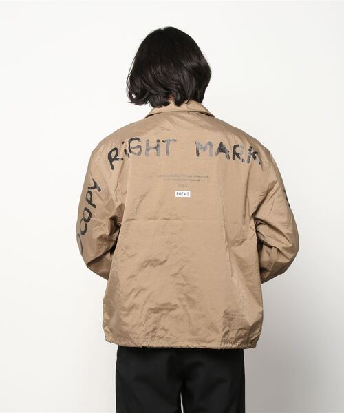Mark Gonzales(マーク・ゴンザレス)の「ワッシャーナイロン プリント コーチジャケット(ナイロンジャケット・メンズ・ブラック/ベージュ/カーキ・M/L/XL)」の5枚目の写真