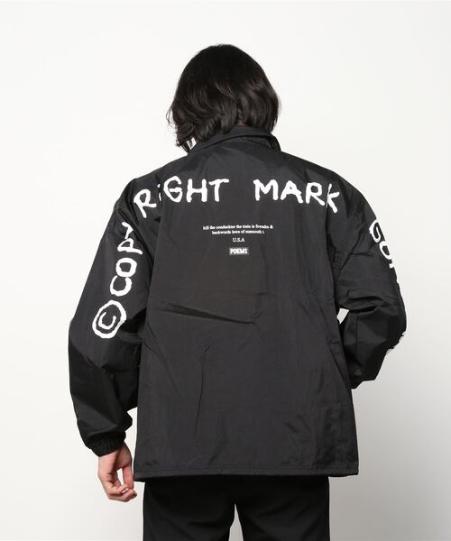 Mark Gonzales(マーク・ゴンザレス)の「ワッシャーナイロン プリント コーチジャケット(ナイロンジャケット・メンズ・ブラック/ベージュ/カーキ・M/L/XL)」の4枚目の写真