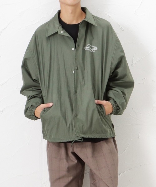 Mark Gonzales(マーク・ゴンザレス)の「ワッシャーナイロン プリント コーチジャケット(ナイロンジャケット・メンズ・ブラック/ベージュ/カーキ・M/L/XL)」の3枚目の写真