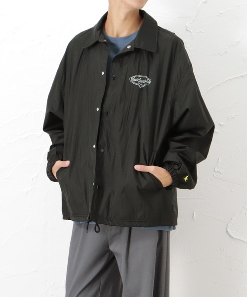 Mark Gonzales(マーク・ゴンザレス)の「ワッシャーナイロン プリント コーチジャケット(ナイロンジャケット・メンズ・ブラック/ベージュ/カーキ・M/L/XL)」の11枚目の写真