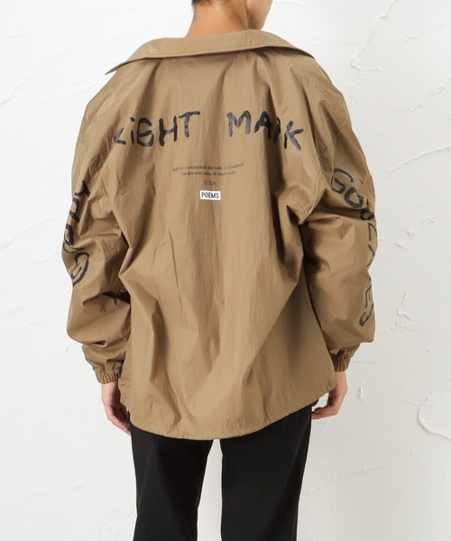 Mark Gonzales(マーク・ゴンザレス)の「ワッシャーナイロン プリント コーチジャケット(ナイロンジャケット・メンズ・ブラック/ベージュ/カーキ・M/L/XL)」の18枚目の写真