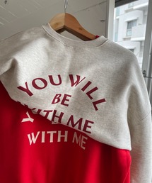 with me ! short sweat / ウィズミー!ボリューム裏起毛ショートロゴスウェット
