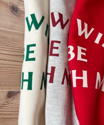 with me ! short sweat / ウィズミー!ボリューム裏起毛ショートロゴスウェット