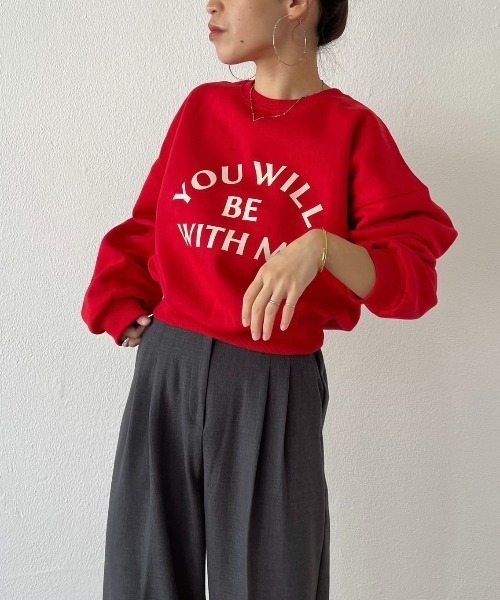 トレーナー スウェット with me ! short sweat / ウィズミー！ボリューム裏起毛ショートロゴスウェット レディース メンズ wee9s トレーナー スウェット with me ! short sweat