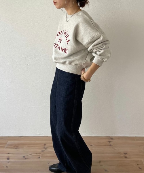 トレーナー スウェット with me ! short sweat / ウィズミー！ボリューム裏起毛ショートロゴスウェット レディース メンズ with me ! short sweat / ウィズミー！ボリューム裏起毛ショート