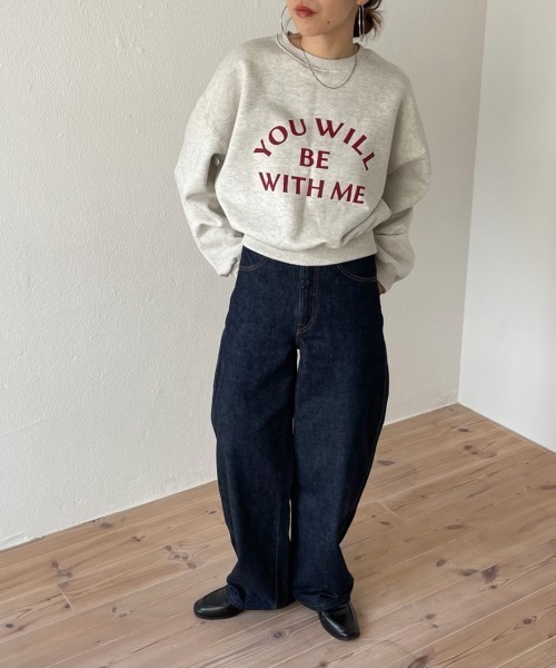 トレーナー スウェット with me ! short sweat / ウィズミー！ボリューム裏起毛ショートロゴスウェット レディース メンズ wee9s トレーナー スウェット with me ! short sweat