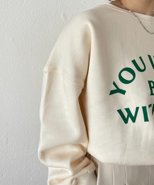 トレーナー スウェット with me ! short sweat / ウィズミー！ボリューム裏起毛ショートロゴスウェット レディース メンズ with me ! short sweat / ウィズミー！ボリューム裏起毛ショート
