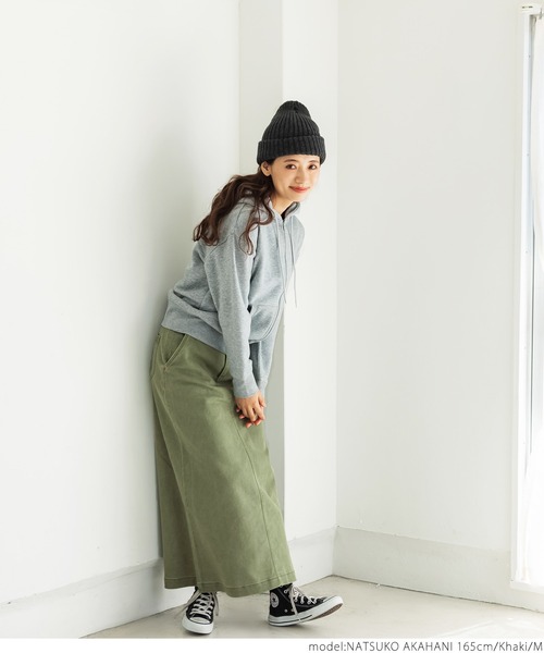 coca（coca）（コカ）の「ストレッチ入りビンテージ加工スカート（スカート・レディース・カーキ・M/L）」の10枚目の写真