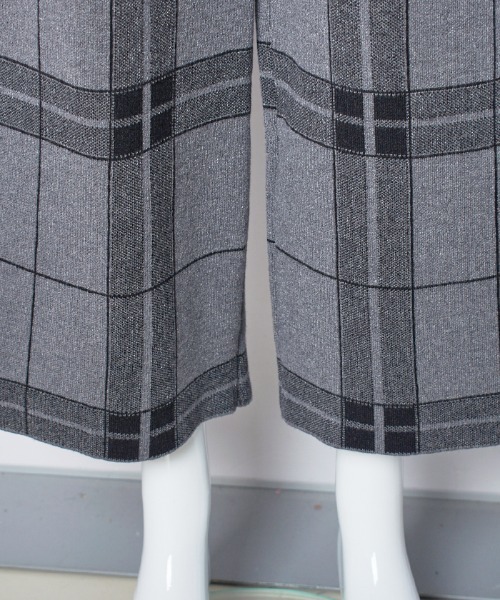 Futier land（フューティアランド）の「チェックワイドニットパンツ（その他パンツ・レディース・ホワイト/ブラック/グレー・FREE）」の12枚目の写真