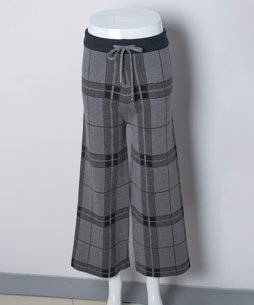 Futier land（フューティアランド）の「チェックワイドニットパンツ（その他パンツ・レディース・ホワイト/ブラック/グレー・FREE）」の19枚目の写真