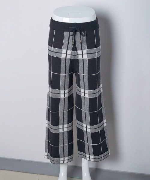 Futier land（フューティアランド）の「チェックワイドニットパンツ（その他パンツ・レディース・ホワイト/ブラック/グレー・FREE）」の18枚目の写真