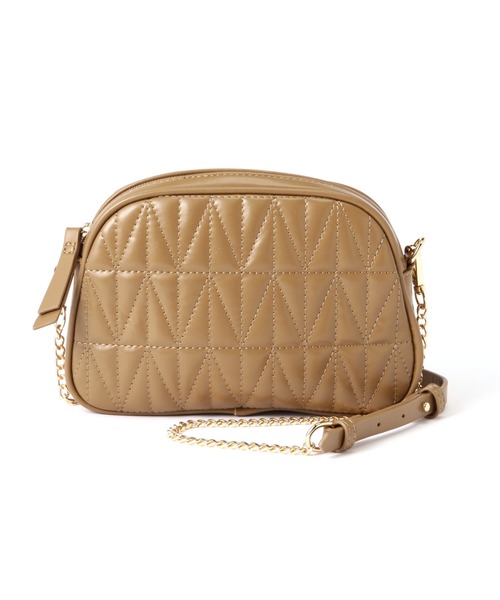 NATURAL BEAUTY BASIC（ナチュラルビューティーベーシック）の「ジグザグキルトポシェット（ショルダーバッグ・レディース・キャメル/グレー/ブラック・ﾌﾘ-）」の7枚目の写真