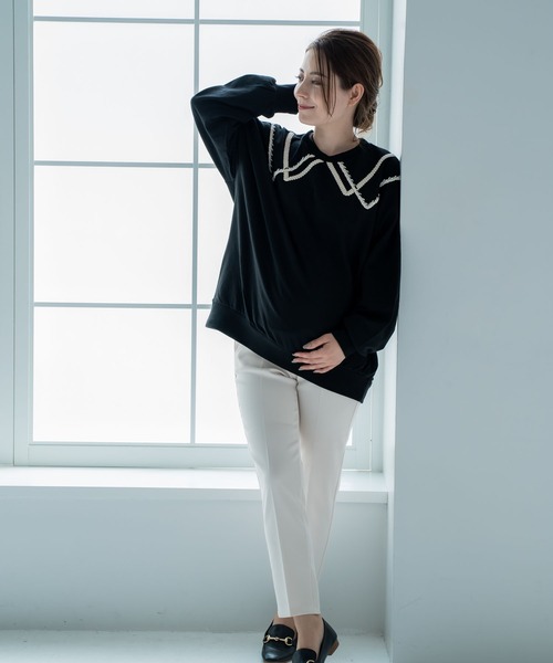 CHOCOA(チョコア)の「マタニティセンタープレススラックスパンツ(マタニティウェア/グッズ・レディース・ブラック/アイボリー・MEDIUM/LARGE/X-LARGE)」の13枚目の写真