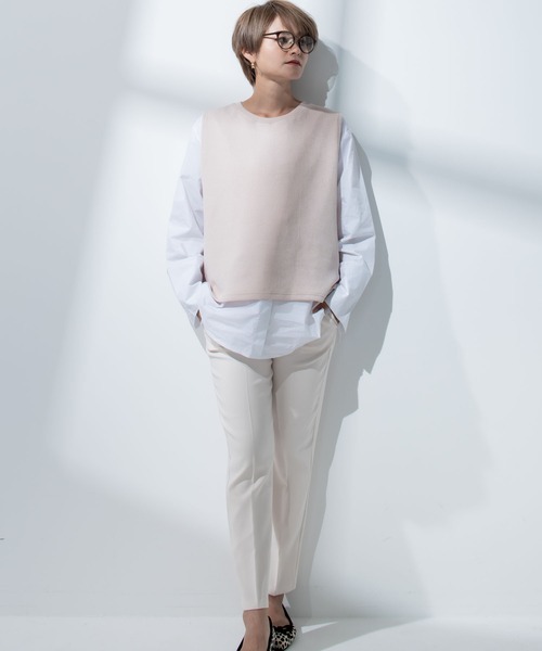 CHOCOA(チョコア)の「マタニティセンタープレススラックスパンツ(マタニティウェア/グッズ・レディース・ブラック/アイボリー・MEDIUM/LARGE/X-LARGE)」の6枚目の写真